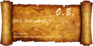 Ott Balambér névjegykártya